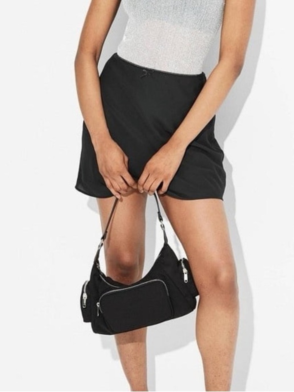 wild fable Black Chiffon Mini Skirt